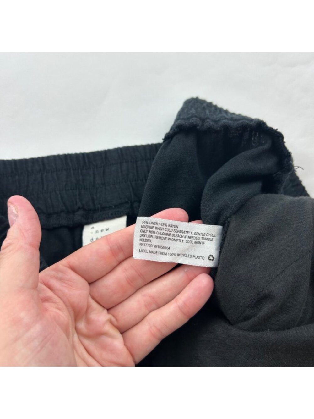 A New Day Black Linen Blend Wide Leg Lounge Pant L - Picture 5 of 7